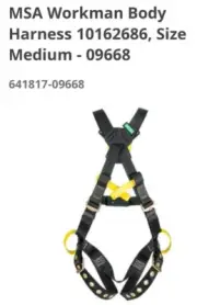 MSA 10162686, Workman Arc Flash Crossover Safety Harness - 09668, Size Medium