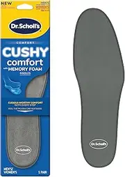 [Dr. Scholl's] Cushy Comfort with Memory Foam Insoles, Full-Foot Responsive Cushioning, Relieves Pressure, Slim Design, Trim Inserts to Fit Shoes, Unisex, Men's Shoe Size 7-13 Women's 5-10, 1 Pair