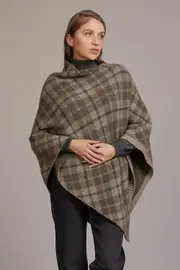 Tartan Poncho - Possum Merino Wool Silk Poncho - Made in New Zealand