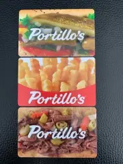 3 NEW PORTILLOS Hot Dog Gift Card - No Value - Beef/Fries/HotDog