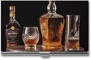 [LKHDS] Slim Aluminum Alloy Business Card Holder Whisky Beer Pictures Pocket Business Card Case Portable Business Card Wallet Business Card Holders Handheld Card Box for Women Men, style, One size