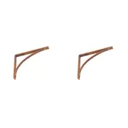 2PK A.FRESCO Corner Metal Wall Vintage Shelf Support Bracket Large 20x25cm Rust