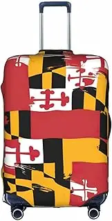 [Pvinnk] maryland flag Print Protective Luggage Cover Elastic Washable Suitcase Protector Travel Gear Protector, White, Large