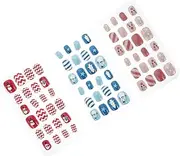 Healvian 144pcs False Nails Artificial Nails for Women Toe Nails False with Glue Holiday Full Manicure Strips Fake Nails Black False Nails Christmas Manicure Stickers Abs