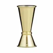 DAVIS & WADDELL FINE FOODS DOUBLE JIGGER GOLD Maker Mixer Nip Measure Martini Co