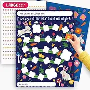 Sleep Reward Chart for Children - Bedtime Routine Chart for Toddlers - Bunny Behavior Chart for Kids at Home - Reward Stickers for Sleeping in Own Bed - by Central 23