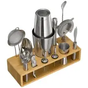 Cocktail Shaker Set 13 Pcs Bartender Kit Stainless Steel Bar Tools Silver
