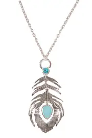 Peacock Feather Necklace--IND-B3315-63