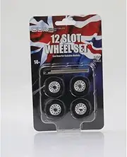 DDA Set of 4 x 12 Slot Wheels w/Tyres & Axles 1:24 Scale DDAW015