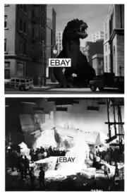 THE BEAST FROM 20,000 FATHOMS 1953 MOVIE PHOTOS LOT #4 (2) RAY HARRYHAUSEN DINO