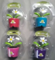 4 SOLAR DANCING DAISY Flower SUN OR LIGHT Powered BOBBLE HEAD Great GIFT IDEA
