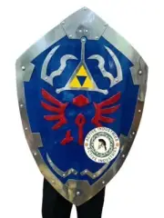 Medieval Steel Legend Of Zelda Shield Battle Viking Hylian Shield Blue Zelda 24"