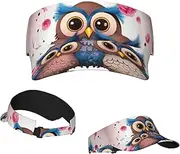 [RLDOBOFE] Sun Visor Hat Adjustable Empty Top Baseball Cap Cute Owls Sun Hats for Women Men Sunscreen Visor Caps Summer Beach Sports Hats Black, Black, One Size