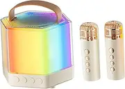 OFFSCH Microphone and Speaker Kit for Karaoke Compact Portable Family Gatherings and Parties