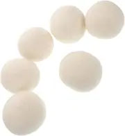 WATIIFUFU 6 Pack Natural Wool Balls Wool Fabric Softeners Soft Drying Balls for Washing Machine Dryer Red