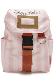 Acne Studios Logo Striped Canvas Backpack - Light Pink ONE SIZE