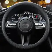LRITER Car Steering Wheel Cover, Non-Slip Silicone Material, Multiple Color Choices, Universal Auto Parts Steering Wheel Cover, Suitable for Most Cars (Black)
