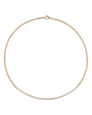 Walters Faith 18K Rose Gold Diamond Curved Bar Necklace, 15