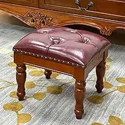 Vanity Stool for Makeup Room, Bedroom Dressing Table Stool, Cushion Padded Bench, High Elastic Sponge Chair, Piano Chair Shoe-Changing Stool (Color : A, Size : Wine red)