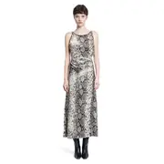 [ACNE STUDIOS] Fluid Satin Python Print Dress Beige