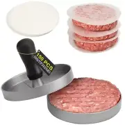 Burger Press with 150 Patty Paper,Non-Stick Hamburger Patty Maker with Wax Paper