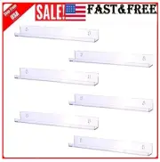 6 Pcs 15'' Acrylic Invisible Kids Floating Bookshelf for Kids Room, Modern Clear