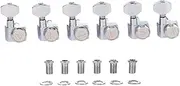 KAISH 21:1 Dual Pin (No Screws) Locking Tuners 2 Pin Locking Tuning Keys Pegs Tuning Machine Heads fits for American Series Strat/Tele Guitars Contemporary Button Chrome