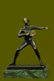 Bronze Statue Figure Sculpture Bronze Statue Table Tennis Players H: 23 cm Deal