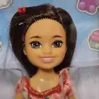 Barbie Chelsea Small Doll in Cherry-Print Dress with Brunette Hair & Brown Eyes