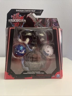 BAKUGAN Starter Pack Special Attack Nillious Titanium Dragonoid & Trox NEW Box