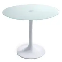 在飛比找蝦皮購物優惠-洽談桌 ( 白色10mm強化玻璃+白色鋼琴烤漆桌腳)055-