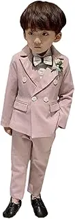 [Kromoc] Boys' 2-Piece Suit Double Breasted Buttons Jacket Pants Tuxedos for School Party