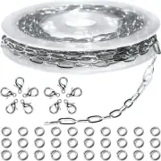 16ft Paperclip Chain 4mm Silver Stainless Steel Paper Clip Link Chain Roll New