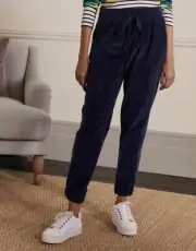 BODEN Dorset Cord Pants navy blue corduroy pull on drawstring joggers Sz 8 $110