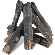 VEVOR 8 Pcs Oak Logs, Gas Fireplace Ceramic Logs for Fire place, Heat-Resistant Wood Log Gas Realistic Logs, Stackable Wood Branches for Gas Fireplace