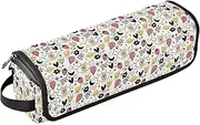 [sanluoli] 2 in 1 Hair Tools Organizer and Heat Resistant Mat with Zipper Curling Iron Travel Holder Storage Bag Various Cartoon Patterns Eye Portable Organizer