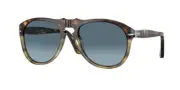 PERSOL PO0649 1158Q8 Pilot Tortoise Spotted Azure Grad Blue 54 Men's Sunglasses