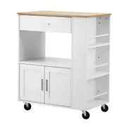 Oikiture Kitchen Island Trolley Rolling Serving Cart Utility Storage Cart Shelf