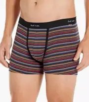Paul Smith Men"s Striped Logo Band Trunk Long Boxer Brief Size L Underwear NWT