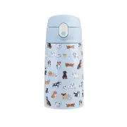 Oasis Stainless Steel Double Wall Insulated Kid's Drink Bottle with Sipper Straw (400ml) - Puppy Dogs