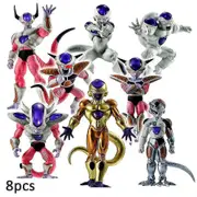 8pcs/set Dragon Ball Z Frieza Anime Figure Toys Set Collectible Dolls Home Desk Decoration Kids Adults Gift