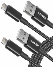 iPhone Charger Cable Anker 6ft Premium Nylon MFi Certified Lightning Cable 2Pack