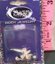 BODY JEWELRY BELLY BUTTON NAVEL RING GEM DANGLE FLAIL STYLE BUTTERFLY READ