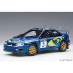 【秉田屋】盒損 AUTOART SUBARU IMPREZA NO.3 1997 WRC 東非拉力賽 冠軍 1/18