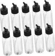 Amosfun 10pcs 30ml Airbrush Paint Bottles Feed Jar for Airbrush Painting Refillable Glue Bottles for Diy Projects