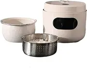 Low Sugar Rice Cooker, 3l Portable Rice Cooker, Non-Stick Inner Pot with Steamer Basket, 10-in-1 Multi-Cooker, 24h Delay Timer & 8h Keep Warm, Compact Electric Rice Cooker R 1-6 People