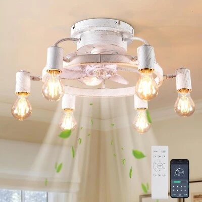 Ceiling Fans with Lights and Remote,20 Inch Low Profile Flush Mount Ceiling Fan