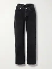 [AGOLDE] AGOLDE - V-waist Kelly High-rise Straight-leg Jeans - Black - 30 30 Black