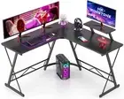 Mr IRONSTONE L Shaped Gaming Desk Corner Computer Desk, Home Office Black