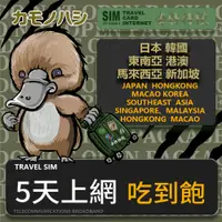 在飛比找PChome24h購物優惠-【鴨嘴獸 旅遊網卡】Travel Sim 日本 韓國 東南亞
